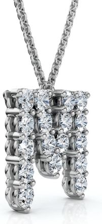 Pompeii3 1Ct Diamond Initial M Pendant 14k Gold 18 Necklace Lab Grown 5/8 Tall