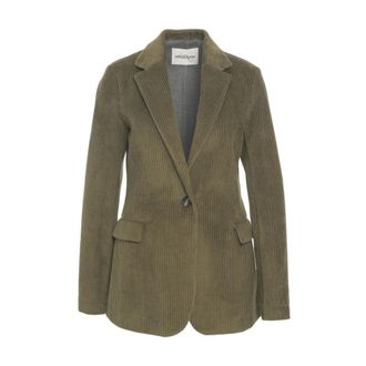 ottod'Ame Blazers, female, Green, Size: XS Green Velvet Blazer Classic Cut