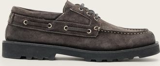AllSaints Cow Suede Skiff Suede Boat Shoes, Size: UK 12/US 13/EU 46