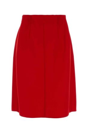 Prada Womens Red Wool Skirt Rosso Gonne