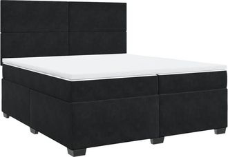 vidaXL Cama Box Spring Con Colch&oacute;n Terciopelo Negro 200x200 Cm Vidaxl
