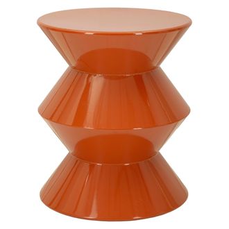 Dmora Mesa De Centro Ilam, Redonda, Color Naranja, Superficie De Metal, 40x50x40h Cm Naranja
