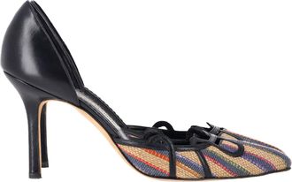 Manolo Blahnik Pre-owned Womens Pointed Pumps in Multicolor Raffia - Multicolour - Size EU 38