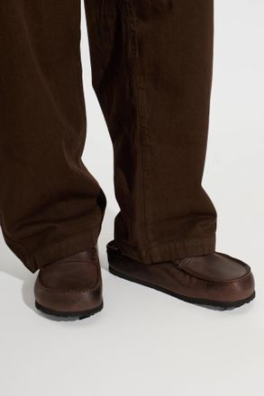 Birkenstock Naples Wrapped Double Stitch Shoes, Mens, Brown