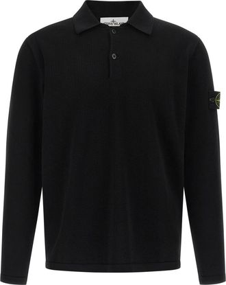 Stone Island Black Logo Patch Polo