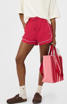 Sweaty Betty Explorer Track Piped Shorts in Crimson Red at Nordstrom, Size X-Large