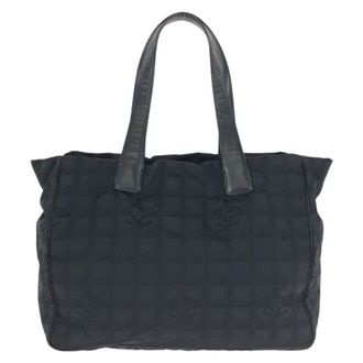 Chanel Black New Travel Line Shoulder Bag Tote Bag (Pre-Owned)