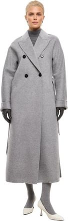 Cesare Gaspari Classic Luxe Lange Jas Rosie - Grijs - Dames - Mantel - Grijs - L - Wol - Jassen