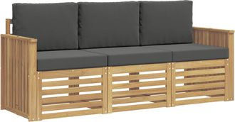 vidaXL Juegos De Sof&aacute;s 3 Uds. Blanco Y Antracita Polyester Vidaxl