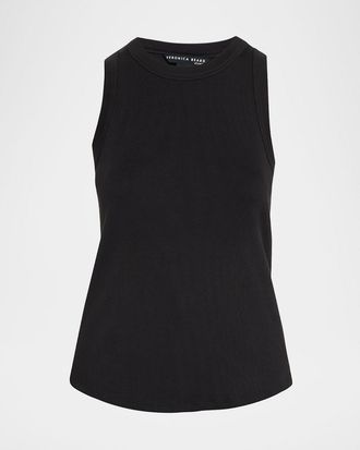 Veronica Beard Jordyn Rib-Knit Tank Top