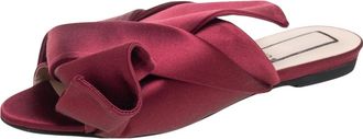 N&deg;21 N&ordm;21 Burgundy Satin Knot Flat Slides