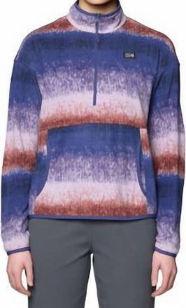 Mountain Hardwear Womens Microchill Pullover In Bourbon Brown Gradient Stripe