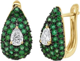 Sabrina Designs 14K 1.64 ct. tw. Diamond & Emerald Huggie Earrings