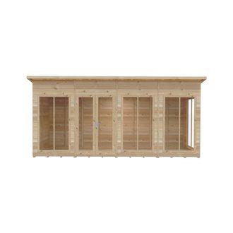 Shires Lela 16x6 Summerhouse - L185.8 x W476 x H228.4 cm in Light Brown