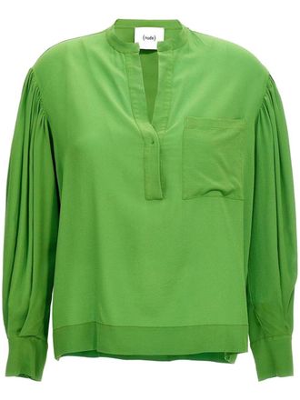 Nude Zijden blouse - Groen