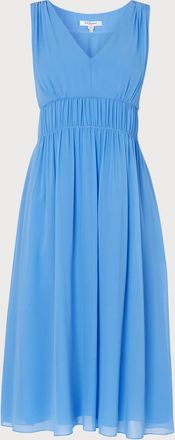 L.k. Bennett Womens Greca Dress, Blue by Silk - Size 14 UK