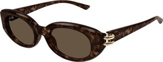 Alexander McQueen Brown Oval Ladies Sunglasses AM0469S 002 50