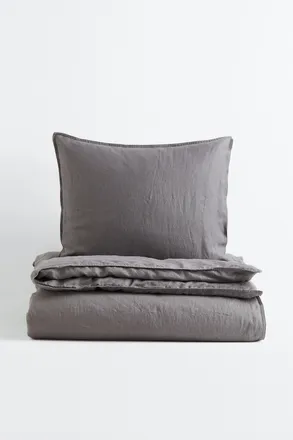 H&M Leinenbettw&auml;sche f&uuml;r Einzelbett - Grau