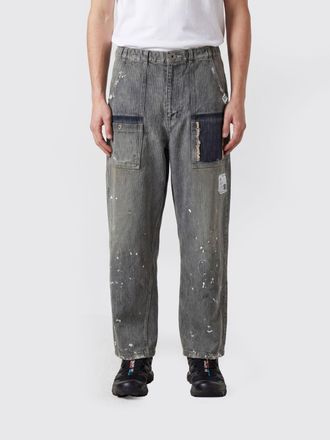 Miharayasuhiro Jeans straight in denim con motivo astratto