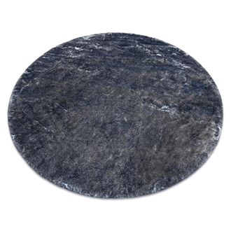RugsX Rugsx - Alfombra De Lavado Moderna Lapin C&iacute;rculo, Shaggy Antideslizante Marfil / Negro Black Circulo 100 Cm