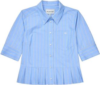 Munthe Shirts - Dames - Overhemden - Blauw - 2XL - Katoen - Overhemden