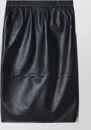 Chlo&eacute; leather straight skirt