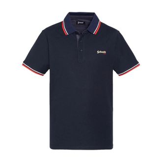 Schott NYC Polo Shirt - Heren - Polos - Blauw - S - Katoen - Tops