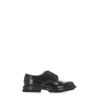 Churchs Zwarte Leren Veterschoenen - Heren - Veterschoenen - Zwart - 41 EU - Schoenen