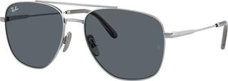 Ray-Ban Titanium Blauwe Zonnebril William Rb 8097 - unisex - Zonnebrillen - Grijs - 59 MM - Accessoires