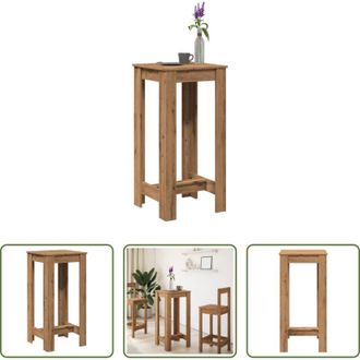 vidaXL vidaXL Tavolo in rovere artigianale - Tavolo Bar Rovere Artigianale 51x50x103,5 cm Legno Multistrato