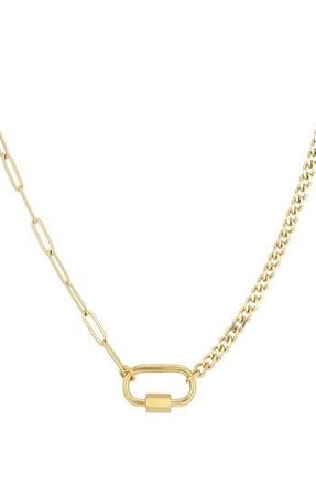 Adornia 18K Gold Plated Stainless Steel Carabiner Pendant Necklace at Nordstrom Rack