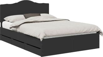 vidaXL Estructura De Cama Negro 140 X 190 Cm Madera Ingenieril Vidaxl