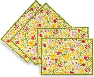 Tiramisu Set of 4 Cotton Placemats in Yellow Floral at Nordstrom Rack