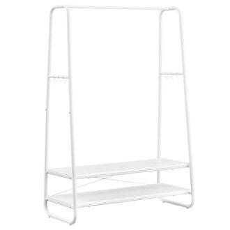 Vasagle Burro perchero con 2 estantes y 6 ganchos de color blanco