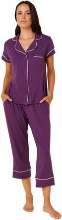 The Cats Pajamas Pima Knit Capri Set in Classic Aubergine at Nordstrom, Size X-Large