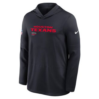 Nike Houston Texans Pure Fury Sideline Nike Mens Dri-FIT NFL Long-Sleeve Hooded Top in Blue | 03B94FA9H-P8B
