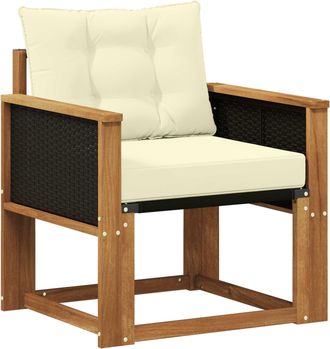 vidaXL Sof&aacute; Intermedio De Exterior Madera Maciza De Acacia Y Textileno Vidaxl
