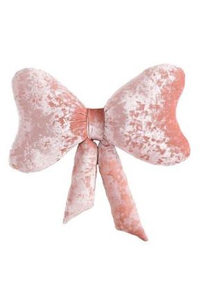 Betsey Johnson Velvet Bow Plush Throw Pillow in Pink at Nordstrom Rack