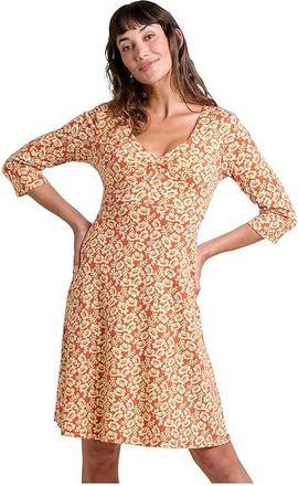 Toad&Co Rosalinda Dress Womens Dress Gourd Ikat Print : SM, Cotton/Spandex/Lyocell