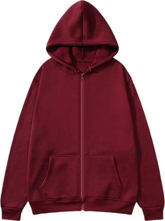 Generic Zip Up Hoodies for Men UK Autumn Oversized Hooded Sweatshirts Long Sleeve Jacket with Pocket Plain Colour Zipper Cardigans Casual Sports Gym Hoodie Pl