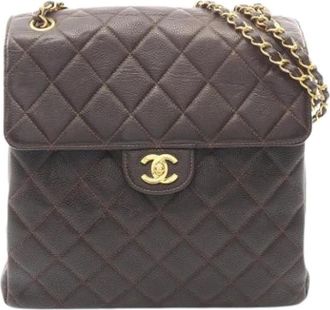 Chanel Pre-owned Vintage Shoulder Bag - Dames - Vintage Schoudertas - Bruin - ONE Size - Leer - Vintage