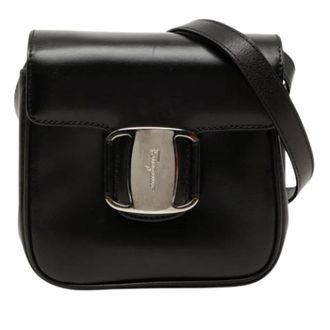 Ferragamo Pre-owned Leren Schoudertas - Dames - Pre-owned - Zwart - Maat: ONE Size Leer