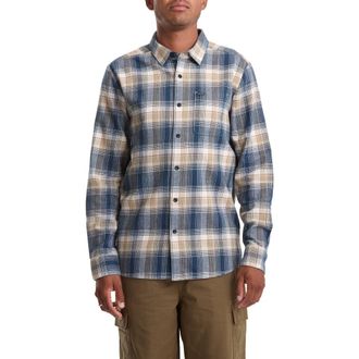 Volcom Caden Plaid Button-Up Shirt in Dirty White at Nordstrom, Size X-Large