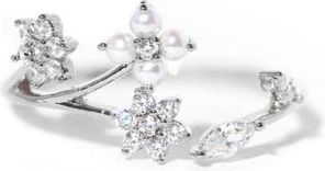 Girls Crew Wispy Adjustable Cubic Zirconia Ring in Silver at Nordstrom