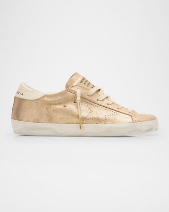Golden Goose Super-Star Glitter Suede Low-Top Sneakers