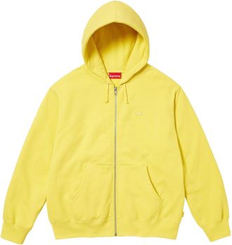 SUPREME Small Box Zip Up Hooded Sweatshirt Yellow SUP-FW23-032