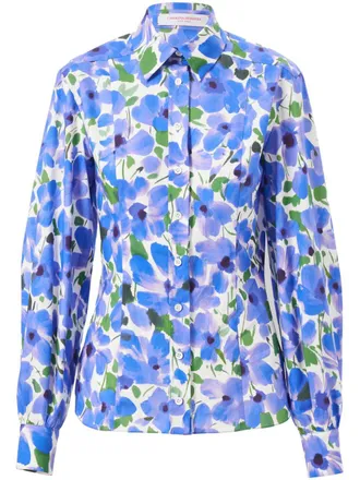 Carolina Herrera Shirt met bloemenprint - Blauw
