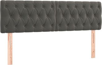 vidaXL Cabecero Con Led De Terciopelo Gris Oscuro 144x7x78/88 Cm Vidaxl