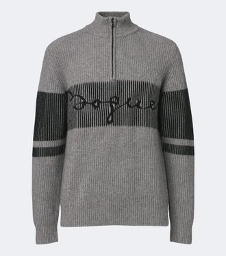 Bogner Loris logo yak half-zip sweater