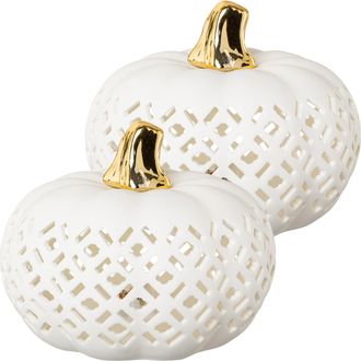 Creativ Home LED-Dekofigur »Kürbis« mit goldenem Stiel